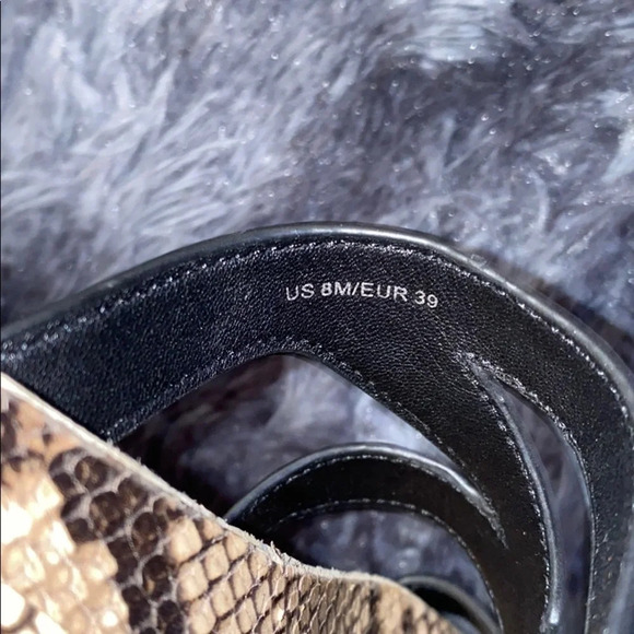 Via Spiga black  snake print women’s sandals slides Sz 39 - Picture 8 of 9